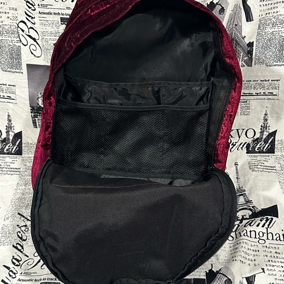 Victoria’s Secret PINK Velvet Velour Backpack Bag with Laptop Storage Full Size - Picture 6 of 8